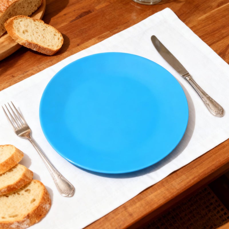 AOYITE Plastic Dinner Plates Reusable BPA Free Dishwasher Safe Microwaveable Plate for Any Occasion, BBQ, Travel, and Events (Multicolor set of 12) - Image 4